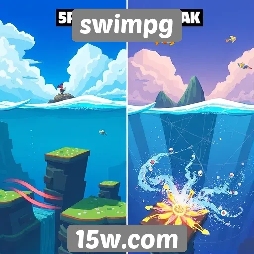 Comparação de gráficos e design em swimpg e outros jogos